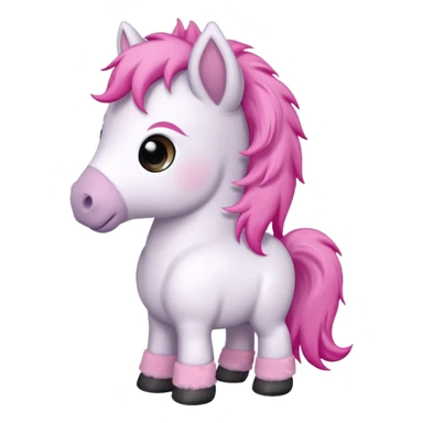 Chibi style Plush horse sticker