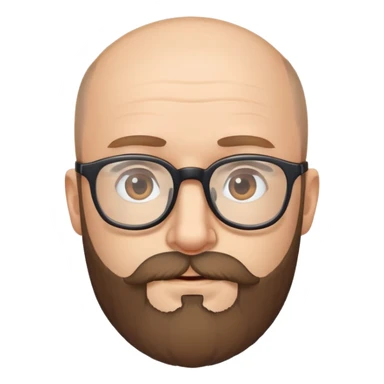 Create balding, bearded man with glasses sticker