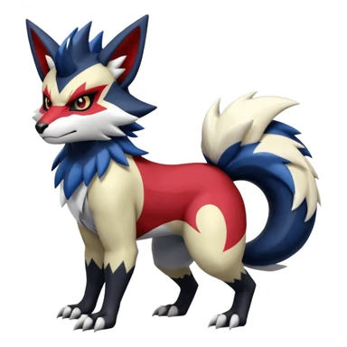 Shiny furry cool Zeraora-Zangoose-Absol-Obstagoon-fusion sticker