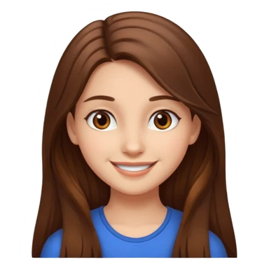 girl long hir brwon and ayes brown sticker