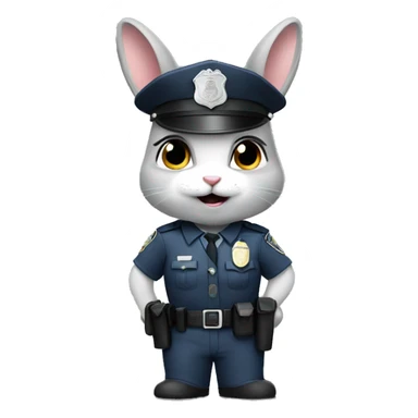 grey girl rabbit police sergeant sticker