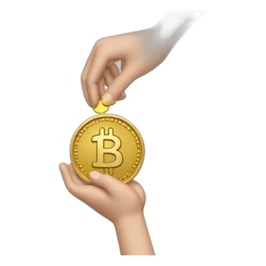 getting coin money with two hand sticker