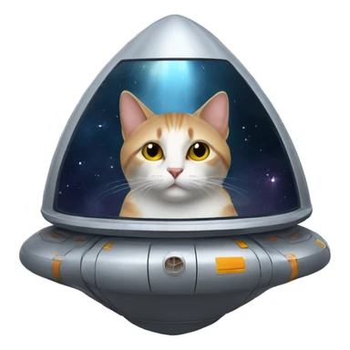 Cat spaceship  sticker