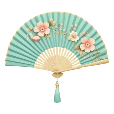 aesthetic hand fan sticker