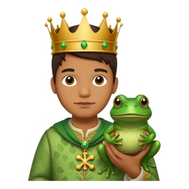 Use my face to create a cute short king with a pet frog sticker