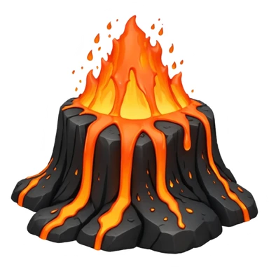 A lava flow spilling slowly over blackened rocks. sticker
