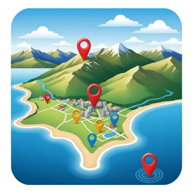 gps pin locaters on a wider range of map - buller nz sticker