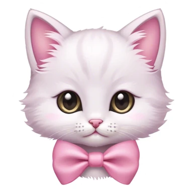 small kitten with pink bow sticker