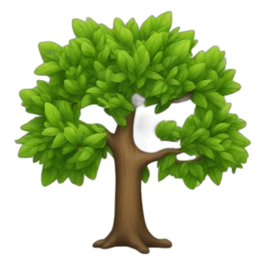 A tree with smile face sticker
