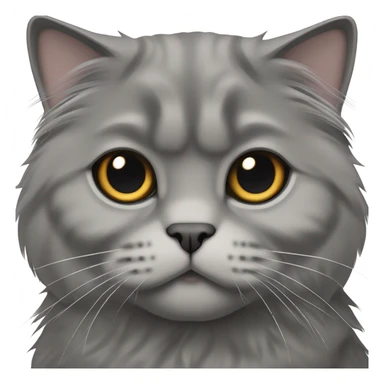 all dark grey Scottish Fold Cat long hair sticker