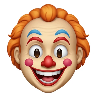 Emoji de mitad de cara de payaso y mitas de emoji riéndose  sticker