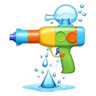 Squirt gun shooting paper pieces  sticker