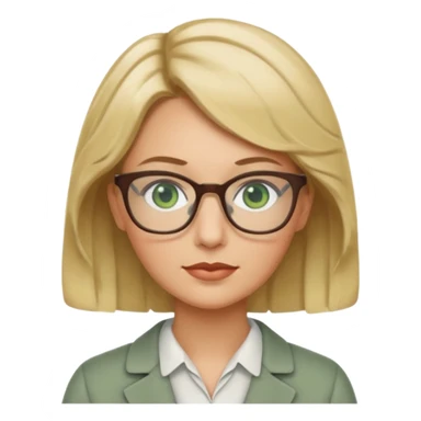 librarian teacher with short wavy blonde hair and green eyes sticker
