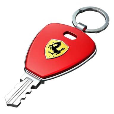 red Ferrari key with a black background sticker