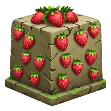 rune stone covered in strawberries sticker
