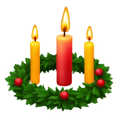 Two candles with an Advent wreath sticker