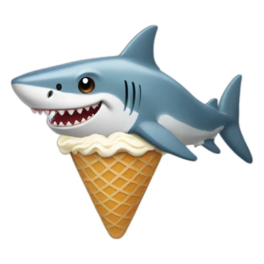 Shark eating ice cream sticker