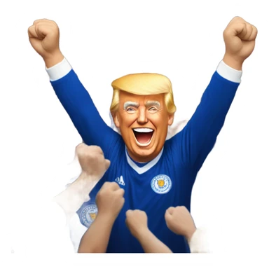 Donald trump cheering Leicester football club win against spurs sticker