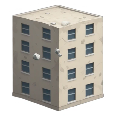 a little stone that falling on yhe top of a bulding sticker