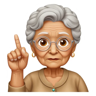 Granny sticking middle finger sticker