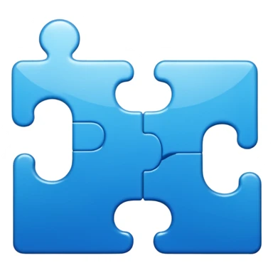 puzzle piece emoji in blue professional design for business presentation, clean edges, modern corporate aesthetic sticker