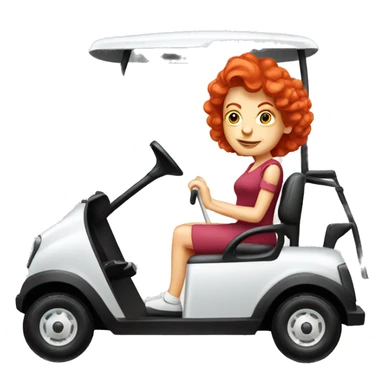 Red hair lady golf cart sticker