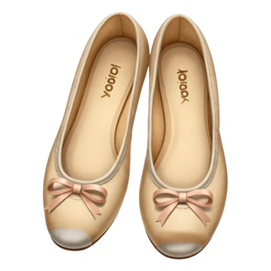 Beige realistic vintage ballerina shoes sticker