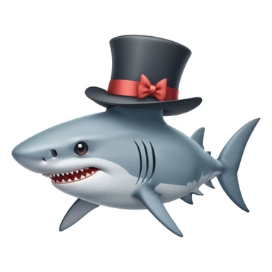 shark with tophat sticker
