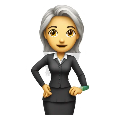 Teacher standing in front of chalkboard looking serious with ruler in her hand white female  sticker