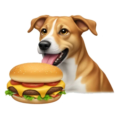 Dog eating burger sticker