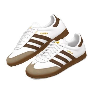 Adidas samba shoes white brown sticker