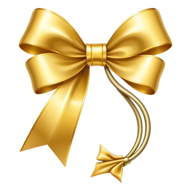 Golden bow with long length long ends  sticker
