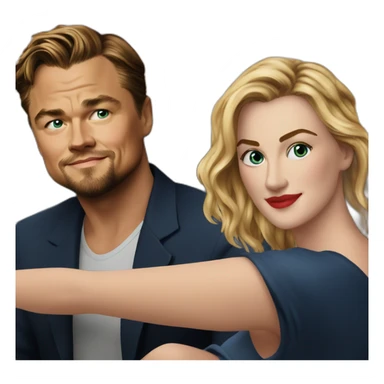Leonardo Dicaprio with Keyt Winslet sticker