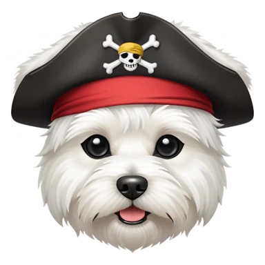 West Highland White Terrier dog as a pirate  sticker