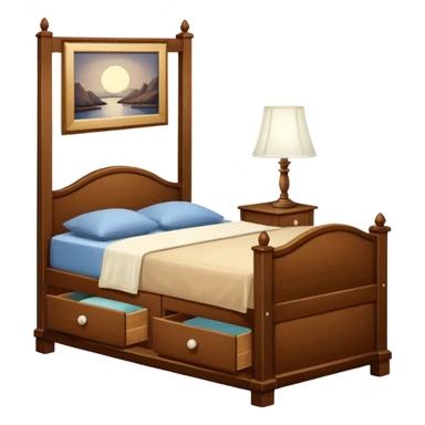 A Cupboard-commode-drawer-night-bed-stand furniture with a night lamp NEAR BED sticker