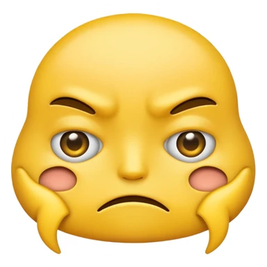 two emojis not happy stuck together no pink cheeks sticker