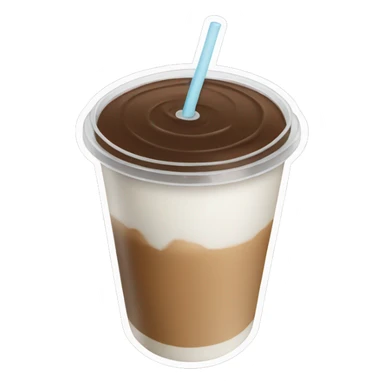 Iced coffee cup flat lid no whip cream sticker
