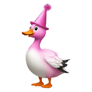 Goose pink party hat dancing  sticker