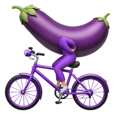 Eggplant riding a bike  sticker