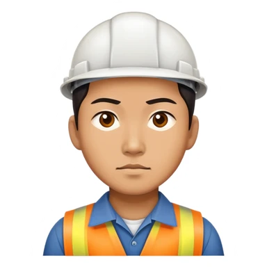 asian workers photorealistic serious sticker