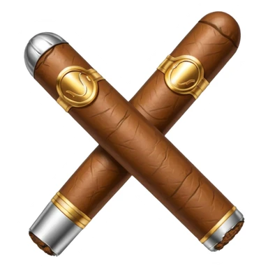 A luxury cigar emoji made of silver chrome, smooth metallic texture, minimal shape, glossy reflections, rich swag aesthetic, iOS emoji style, centered, clean white background sticker