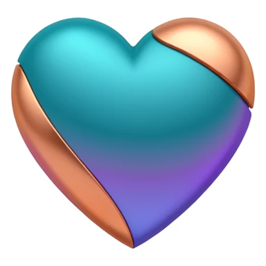 I need a teal, orange , purple, and rose gold Heart emoji sticker