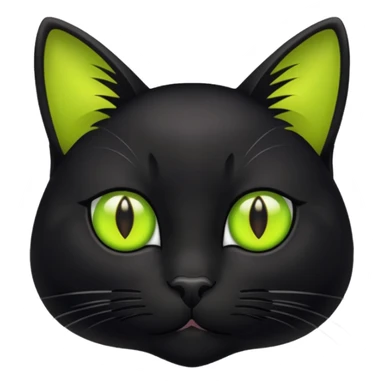 Black cat with chartreuse eyes  sticker