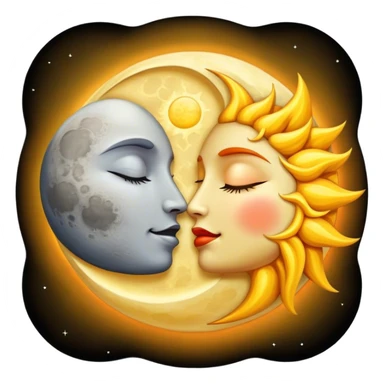 The moon kissing the sun goodnight sticker