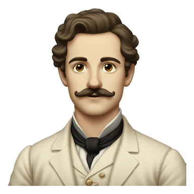 19th century young man with moustache sticker