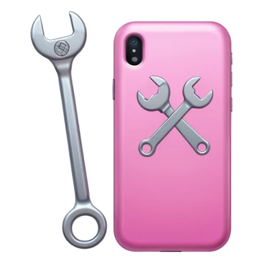 pink girly cellphone with a cute wrench sticker