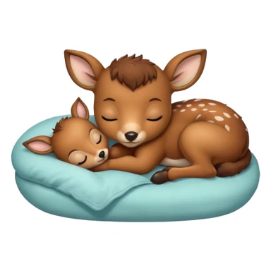 Baby Deer Sleeping in Bed sticker