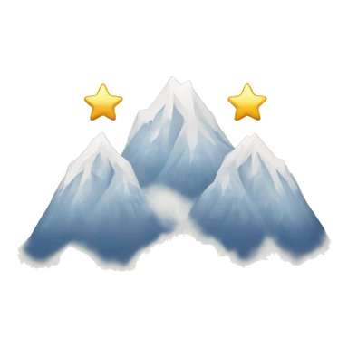 3 Snowy mountain tops with the one in the middle taller than the others, with 3 stars above them one star high than the other two sticker