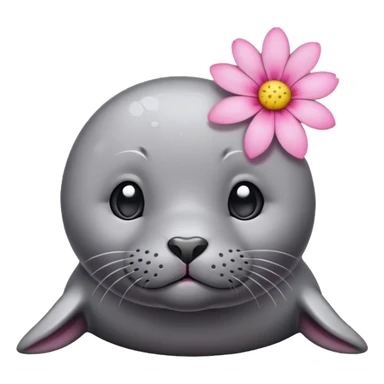 Seal  with the pink flower on the head sticker