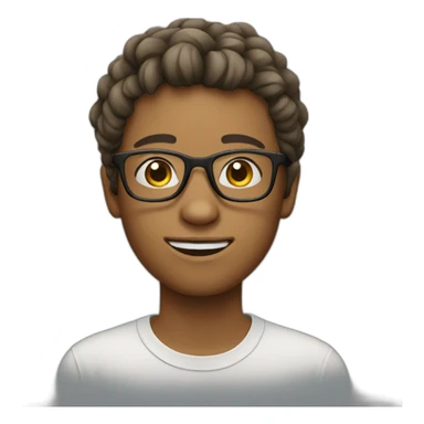 White panamemian teenager with glasses sticker